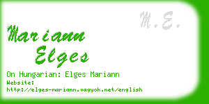 mariann elges business card
